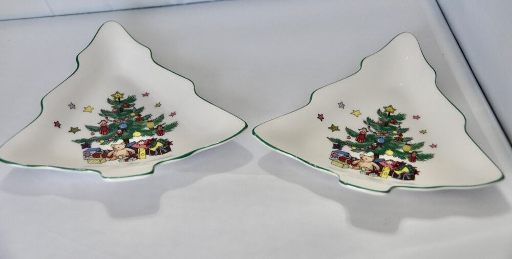 Nikko Christmas Happy Holiday Candy Dish Set of 2 - Christmas Tree